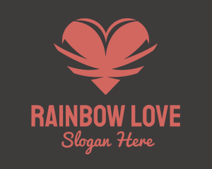 Red Ribbon Heart logo design