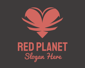 Red Ribbon Heart logo design