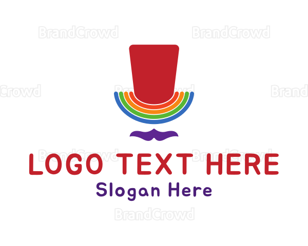 Rainbow Pride Top Hat Logo