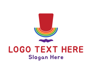 60s - Rainbow Pride Top Hat logo design