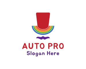 Magician - Rainbow Pride Top Hat logo design