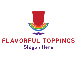 Rainbow Pride Top Hat logo design