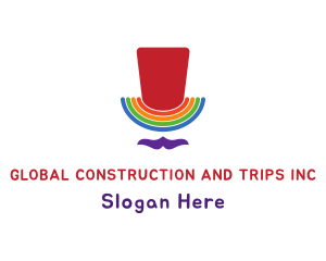 Gay - Rainbow Pride Top Hat logo design
