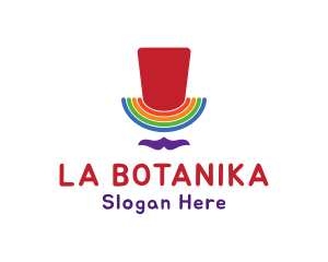Man - Rainbow Pride Top Hat logo design