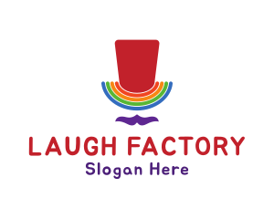 Comedy - Rainbow Pride Top Hat logo design