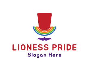 Rainbow Pride Top Hat logo design