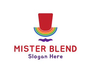 Rainbow Pride Top Hat logo design