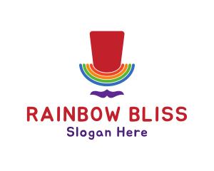 Rainbow Pride Top Hat logo design