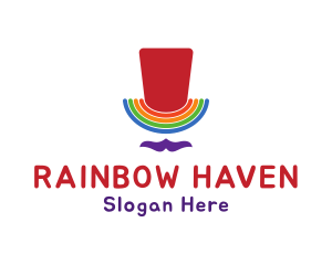 Rainbow Pride Top Hat logo design