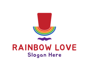 Rainbow Pride Top Hat logo design