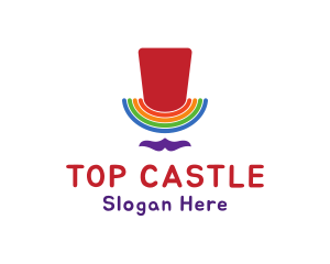 Rainbow Pride Top Hat logo design