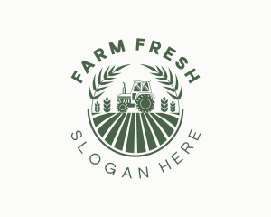 Tractor Wheat Field logo design