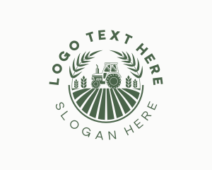 Wheat - Tractor Wheat Field logo design