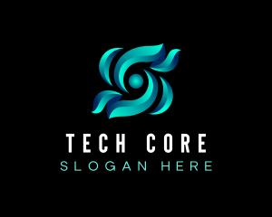 Cyber Tech Cooling Fan logo design