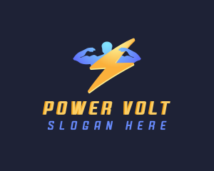  Human Muscle Volt logo design