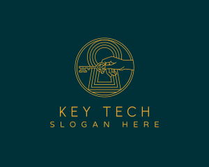 Hand Key Antique logo design