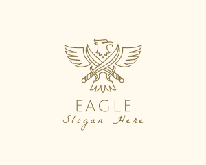 Eagle Sword Scimitar logo design