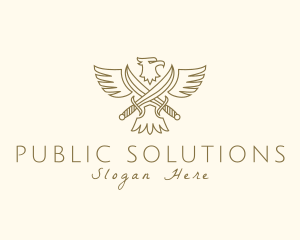 Government - Eagle Sword Scimitar logo design