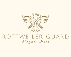 Eagle Sword Scimitar logo design