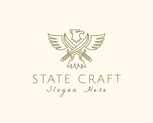 State - Eagle Sword Scimitar logo design