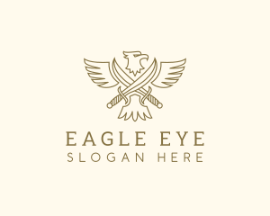 Eagle Sword Scimitar logo design