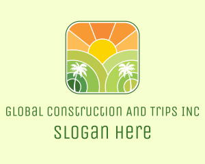 Palm Tree - Sunshine Beach Resort logo design