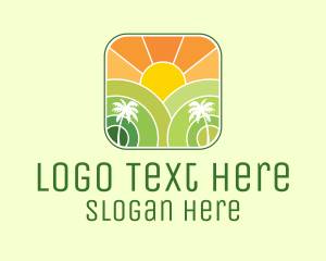 Coconut Tree - Sunshine Beach Resort logo design