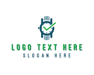 Smart Watch - Wristwatch Time Checkmark logo design