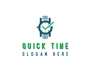 Minute - Wristwatch Time Checkmark logo design