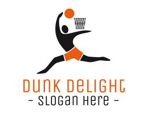 Dunk - Basketball Player Hoop logo design