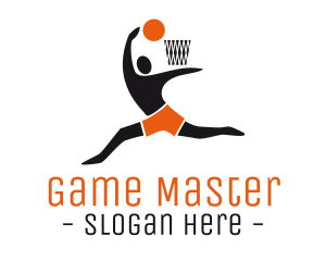 Player - Basketball Player Hoop logo design