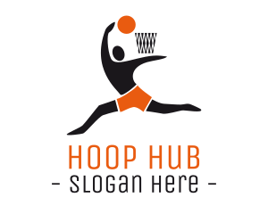 Hoop - Basketball Player Hoop logo design