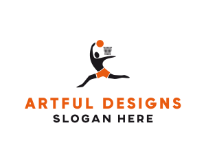 Basketball Player Hoop logo design