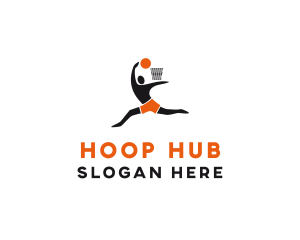 Basketball Player Hoop logo design