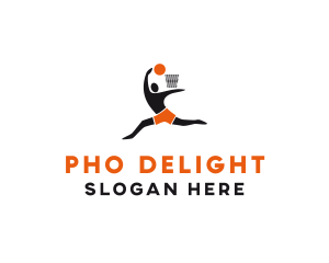 Basketball Player Hoop logo design