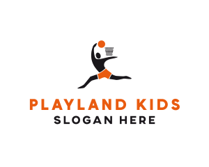 Basketball Player Hoop logo design