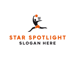 Basketball Player Hoop logo design