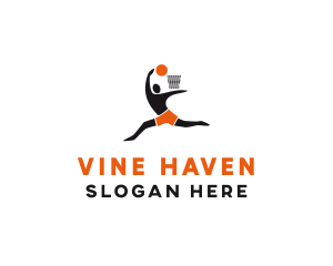 Basketball Player Hoop logo design