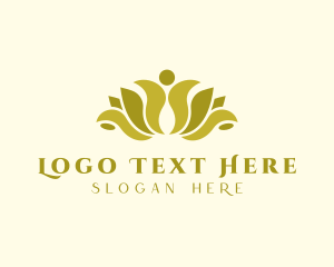Gold - Gold Luxury Lotus logo design