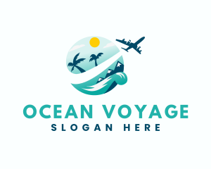 Travel Airplane Tourism logo design