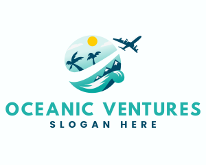 Travel Airplane Tourism logo design