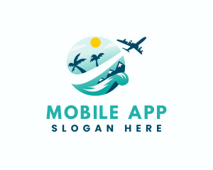 Swimming - Travel Airplane Tourism logo design