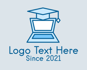 Graduate Hat - Graduate School Laptop logo design