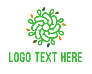 Vine - Spiral Green Flower logo design