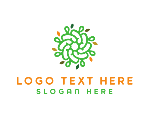 Green - Spiral Green Flower logo design