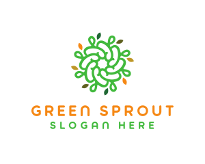 Spiral Green Flower logo design