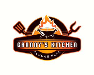 Flame Grill Barbeque logo design