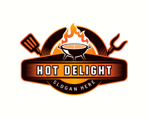 Flame Grill Barbeque logo design