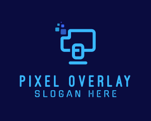 Pixel Computer Technician logo design