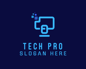 Technician - Pixel Computer Technician logo design